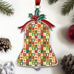 Template Christmas Pattern Metal Holly Leaf Bell Ornament by Proyonanggan