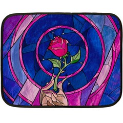 Enchanted Rose Stained Glass Fleece Blanket (mini) by Cemarart