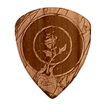 Enchanted Rose Stained Glass Guitar Shape Wood Guitar Pick Holder Case And Picks Set Pick
