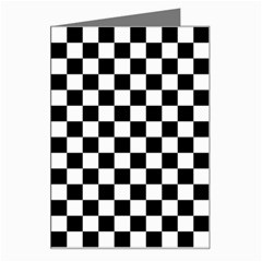 Pattern Checkered Squares Black White Pattern Greeting Card by Sabxi