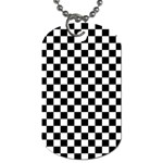 Pattern Checkered Squares Black White Pattern Dog Tag (One Side) Front