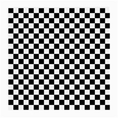 Pattern Checkered Squares Black White Pattern Medium Glasses Cloth by Sabxi