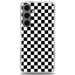 Pattern Checkered Squares Black White Pattern Samsung Galaxy S24 6 2 Inch Tpu Uv Case by Sabxi