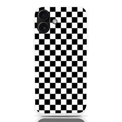 Pattern Checkered Squares Black White Pattern Iphone 16 Plus Tpu Uv Print Case by Sabxi