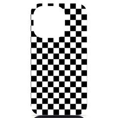 Pattern Checkered Squares Black White Pattern Iphone 14 Pro Black Uv Print Pc Hardshell Case by Sabxi