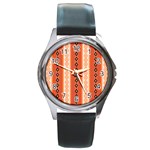 Geometrical Geometric Pattern Round Metal Watch Front