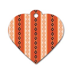 Geometrical Geometric Pattern Dog Tag Heart (one Side) by Sabxi