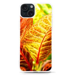 Leaves Plant Pattern Croton Nature Iphone 15 Tpu Uv Print Case by Sabxi