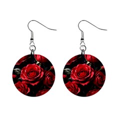 Red Roses Mini Button Earrings by Sabxi