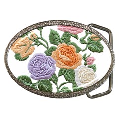 Embroidery Roses Floral Design Belt Buckles by Sabxi