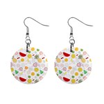 Pattern Seamless Texture Fruit Mini Button Earrings Front