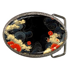 Korean Art Flowers Asian Pattern Belt Buckles by Sabxi