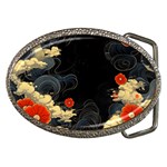 Korean Art Flowers Asian Pattern Belt Buckles Front