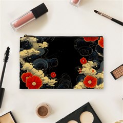 Korean Art Flowers Asian Pattern Cosmetic Bag (medium) by Sabxi