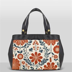 Retro Scandinavian Nordic Flowers Pattern 3 Oversize Office Handbag by violetheavensky