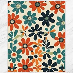 Retro Scandinavian Nordic Flowers Pattern 2 Canvas 11  X 14  by violetheavensky