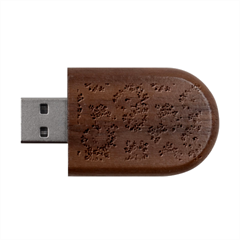 Retro 1880s Flowers Pattern 8 Wood Oval Usb Flash Drive by violetheavensky