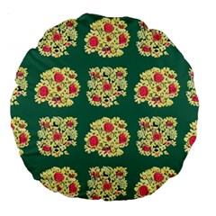 Retro 1880s Flowers Pattern 6 Large 18  Premium Round Cushions by violetheavensky