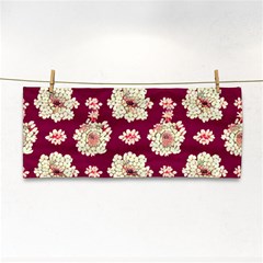 Retro 1880s Flowers Pattern Hand Towel by violetheavensky