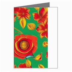 Mid Century Retro Floral 1970s 1960s Pattern 89 Greeting Card by violetheavensky