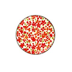 Mid Century Retro Floral 1970s 1960s Pattern 92 Hat Clip Ball Marker (4 Pack) by violetheavensky