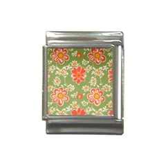 Retro 40s 50s Mexico Flowers Pattern 3 Italian Charm (13mm) by violetheavensky