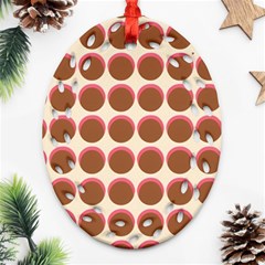 Retro 40s 50s Cupcake Pattern Ornament (oval Filigree) by violetheavensky