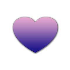 Cotton Candy Pink To Navy Blue Linear Gradient Rubber Heart Coaster (4 Pack) by GradientsOmbre