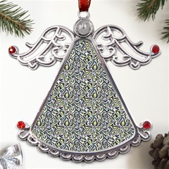 Green Leaves Metal Angel With Crystal Ornament by DinkovaArt