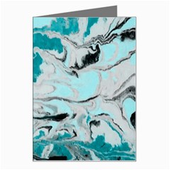 Fluid Turquoise Greeting Card by DinkovaArt