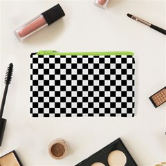 Pattern Checkered Squares Black White Pattern Cosmetic Bag (xs) by Sabxi