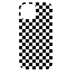 Pattern Checkered Squares Black White Pattern Iphone 15 Black Uv Print Pc Hardshell Case by Sabxi