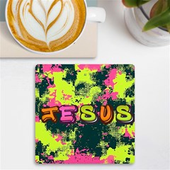 Neon Jesus 8375771 Uv Print Square Tile Coaster  by Jabberwonkers