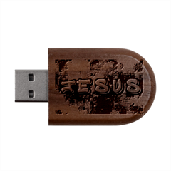 Neon Jesus 8375771 Wood Oval Usb Flash Drive by Jabberwonkers