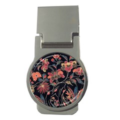Red Flowers 2 Money Clip (round) by DinkovaArt