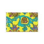 Mid Century Retro Floral 1970s 1960s Pattern 60 Sticker Rectangular (100 pack) Front