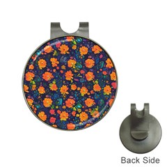 Mid Century Retro Floral 1970s 1960s Pattern 61 Hat Clips With Golf Markers by violetheavensky