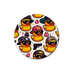 Gangster Rubber Ducky Coasters Rubber Coaster (round) by thatfashion